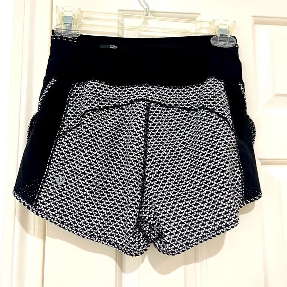 Lululemon Athletica Real Quick Shorts Black & White Size 2 EUC